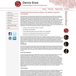 Sustaining A Customer Service Initiative: The Need for Long-Term Commitment