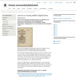 400 år av svensk politik i digital form