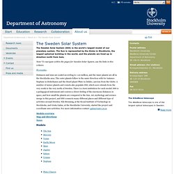 The Sweden Solar System - Department of Astronomy