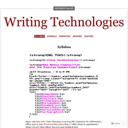 Writing Technologies