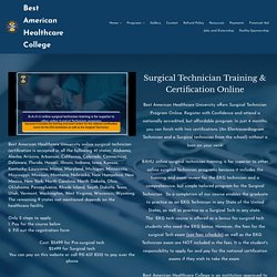 Online Surgical Technician Certification Program