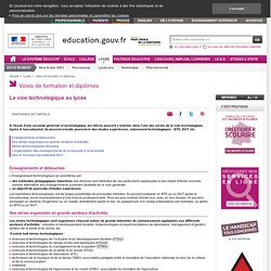 La voie technologique au lycée