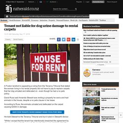 Tenant not liable for dog urine damage to rental carpets