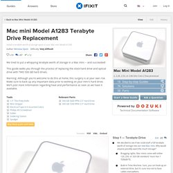 Mac mini Model A1283 Terabyte Drive Replacement