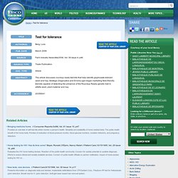 Test for tolerance