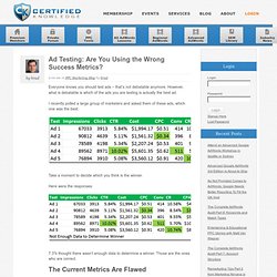 Ad Testing: Are You Using the Wrong Success Metrics?