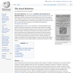 The Jesuit Relations