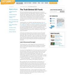 The Truth Behind GE Foods