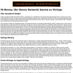 Cambridge: M-theory, the theory formerly known as Strings