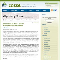 Economics as if the Laws of Thermodynamics Mattered