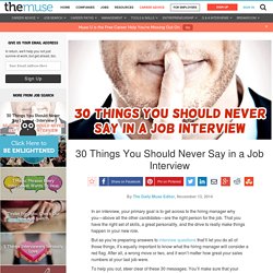 Things to Never Say in an Interview - The Muse