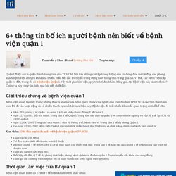 6+ thông tin bổ ích người bệnh nên biết về bệnh viện quận 1