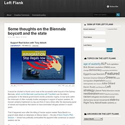 Left Flank Thoughts on the Biennale boycott and the state