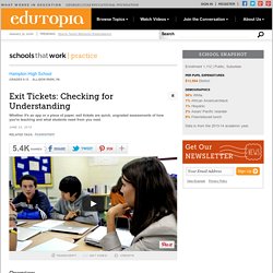 Exit Tickets: Checking for Understanding
