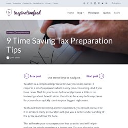 9 Time Saving Tax Preparation Tips