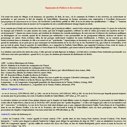 Toponymie de Poitiers et des environs