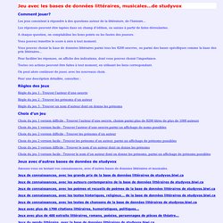 Tous les jeux de connaissances de studyvox