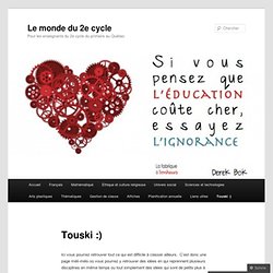 Le monde du 2e cycle