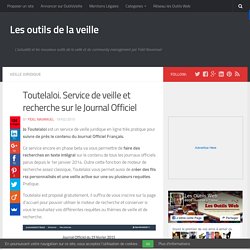 Toutelaloi. Service de veille et recherche sur le Journal Officiel