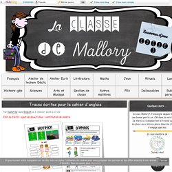 Traces écrites pour le cahier d'anglais