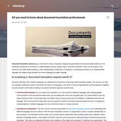 All you need to know about document translation professionals