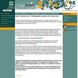 Unesco - Index Translationum - Bibliographie mondiale de la traduction