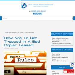 How Not To Get Trapped In A Bad Copier Lease?