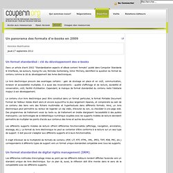 Travaux - Un panorama des formats d'e-books en 2009