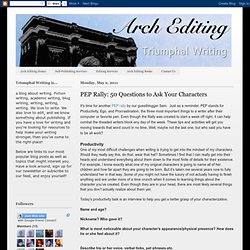 50 Questions to Ask Your Characters