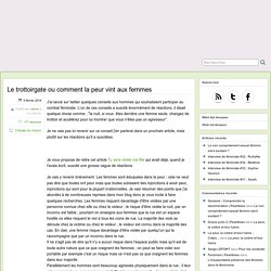 Le trottoirgate ou comment la peur vint aux femmes