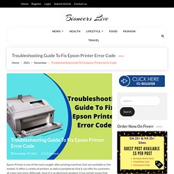 Troubleshooting Guide To Fix Epson Printer Error Code