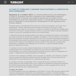 LE CQAM ET TURBULENT S’UNISSENT POUR SOUTENIR LA CRÉATION EN ARTS NUMÉRIQUES
