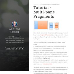 Tutorial Multi-pane Fragments - Android Kaizen