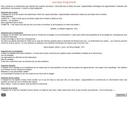 Types d'arguments