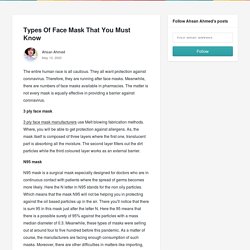 Types Of Face Mask That You Must Know - Ahsan Ahmed