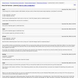 How to undo a modprobe ? [Archive]