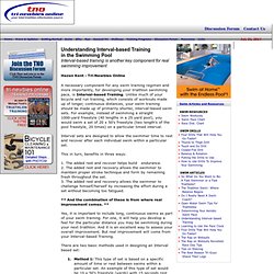 Understanding Interval-based Training in the Swimming Pool