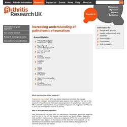 Increasing understanding of palindromic rheumatism