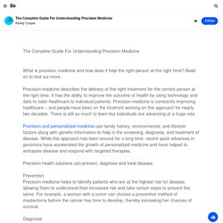 The Complete Guide For Understanding Precision Medicine