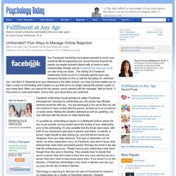 Unfriended? Five Ways to Manage Online Rejection