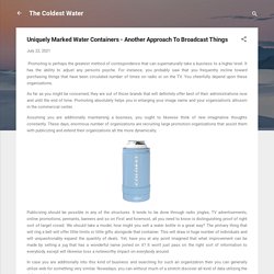 Uniquely Marked Water Containers - Another Approach To Broadcast Things
