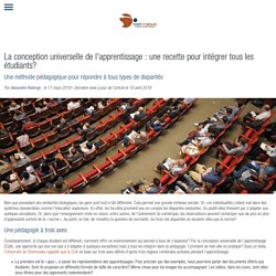 La conception universelle de l'apprentissage : une recette pour intégrer tous les étudiants?