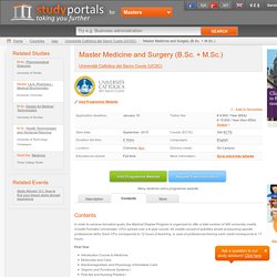 Master Medicine and Surgery (B.Sc. + M.Sc.) - at Università Cattolica del Sacro Cuore (UCSC), Milan, Italy