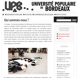 Qui sommes-nous ? - Université Populaire de Bordeaux