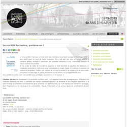 La société inclusive, parlons-en !