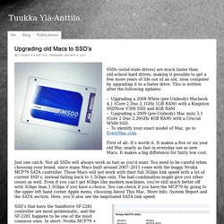Upgrading old Macs to SSD’s