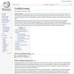 Usability testing