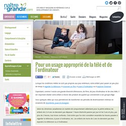 Pour un usage approprié de la télé et de l'ordinateur