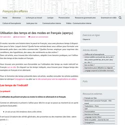 Utilisation des temps et des modes en français (aperçu)