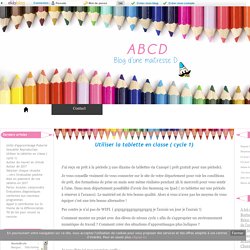 Utiliser la tablette en classe ( cycle 1)